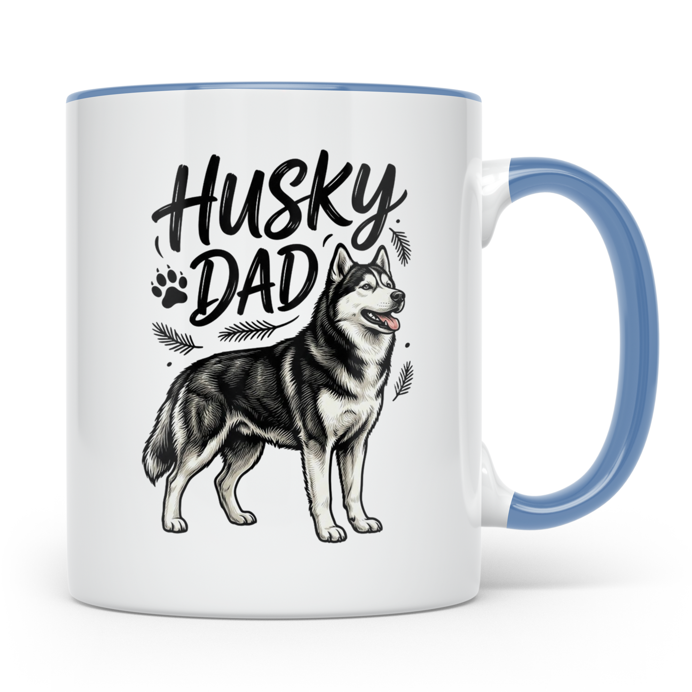 Husky Dad Tasse mit Siberian Husky Motiv, Geschenk für Hunde – Blau [farbe:blau]