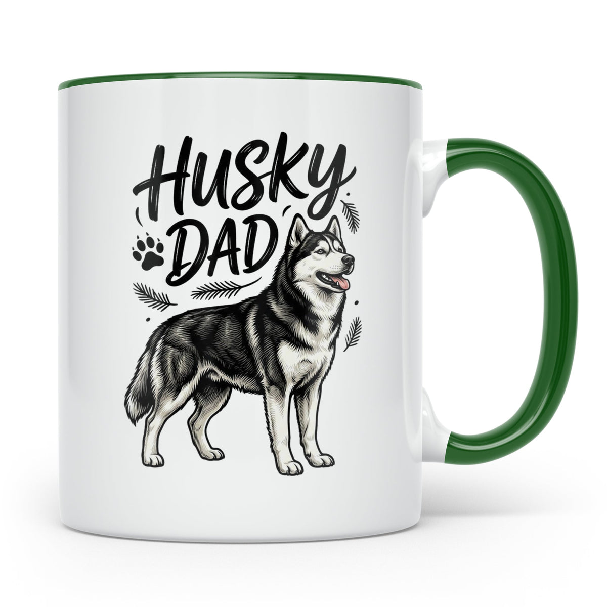 Husky Dad Tasse mit Siberian Husky Motiv, Geschenk für Hunde – Grün [farbe:grün]