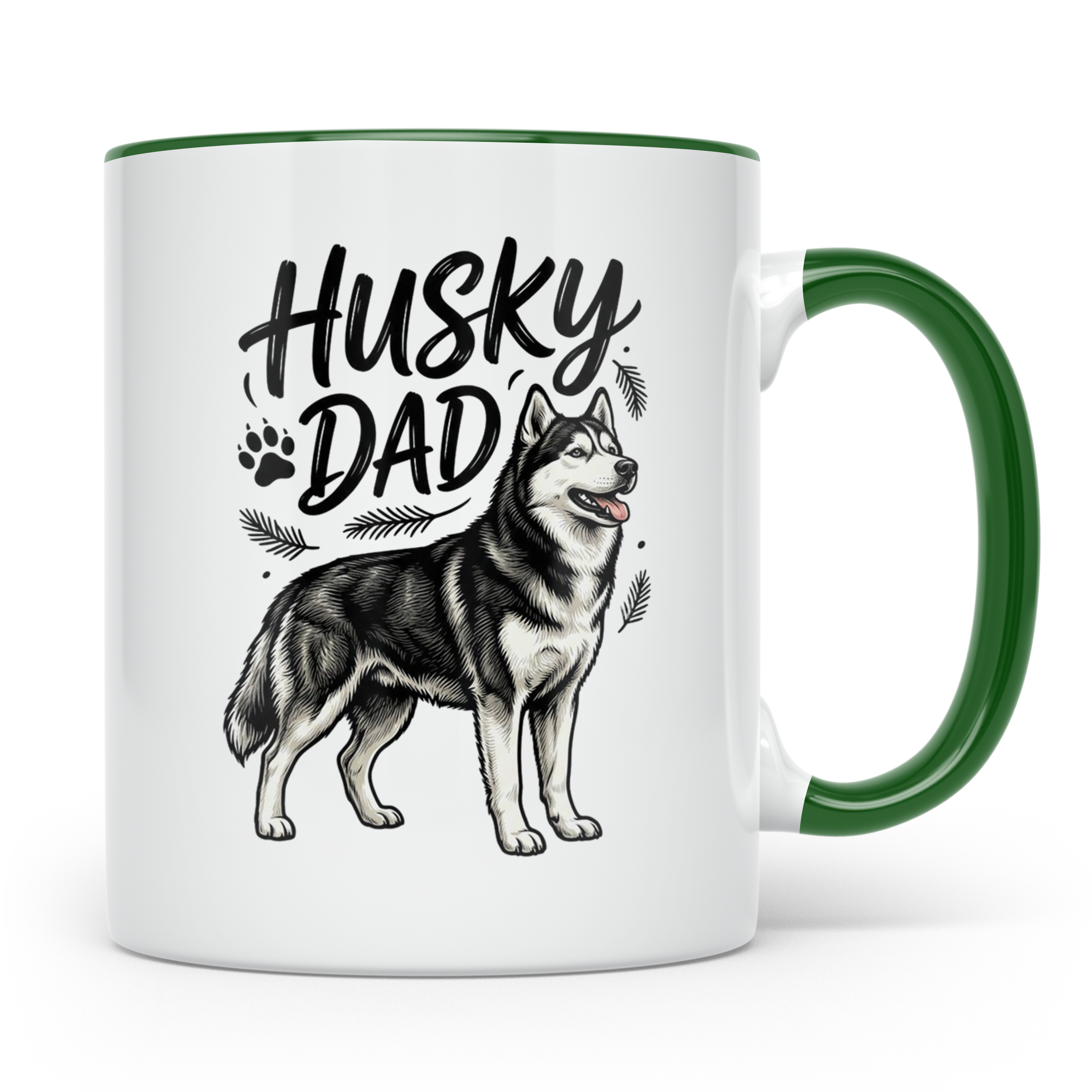 Husky Dad Tasse mit Siberian Husky Motiv, Geschenk für Hunde – Grün [farbe:grün]