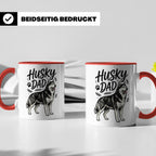 Husky Dad Tasse mit Siberian Husky Motiv, Geschenk für Hunde – Rot [farbe:rot]