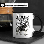 Husky Dad Tasse mit Siberian Husky Motiv, Geschenk für Hunde – Schwarz [farbe:schwarz]