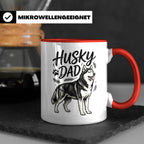 Husky Dad Tasse mit Siberian Husky Motiv, Geschenk für Hunde – Rot [farbe:rot]