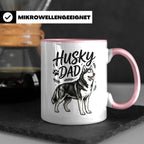 Husky Dad Tasse mit Siberian Husky Motiv, Geschenk für Hunde – Rosa [farbe:rosa]