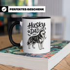 Husky Dad Tasse mit Siberian Husky Motiv, Geschenk für Hunde – Schwarz [farbe:schwarz]