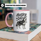 Husky Dad Tasse mit Siberian Husky Motiv, Geschenk für Hunde – Rosa [farbe:rosa]