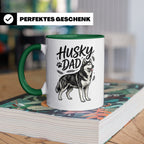 Husky Dad Tasse mit Siberian Husky Motiv, Geschenk für Hunde – Grün [farbe:grün]