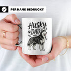 Husky Dad Tasse mit Siberian Husky Motiv, Geschenk für Hunde – Weiß [farbe:weiß]