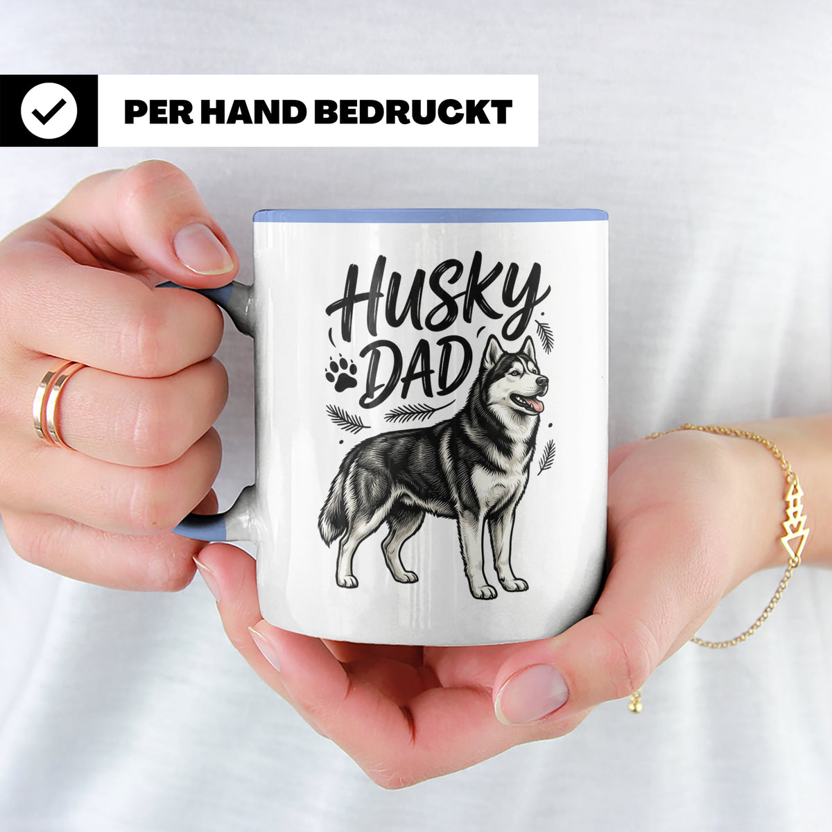 Husky Dad Tasse mit Siberian Husky Motiv, Geschenk für Hunde – Blau [farbe:blau]