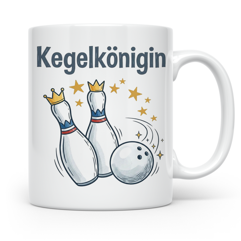 Kegelkönigin Tasse für die beste Keglerin im Kegelclub, lust – Weiß [farbe:weiß]