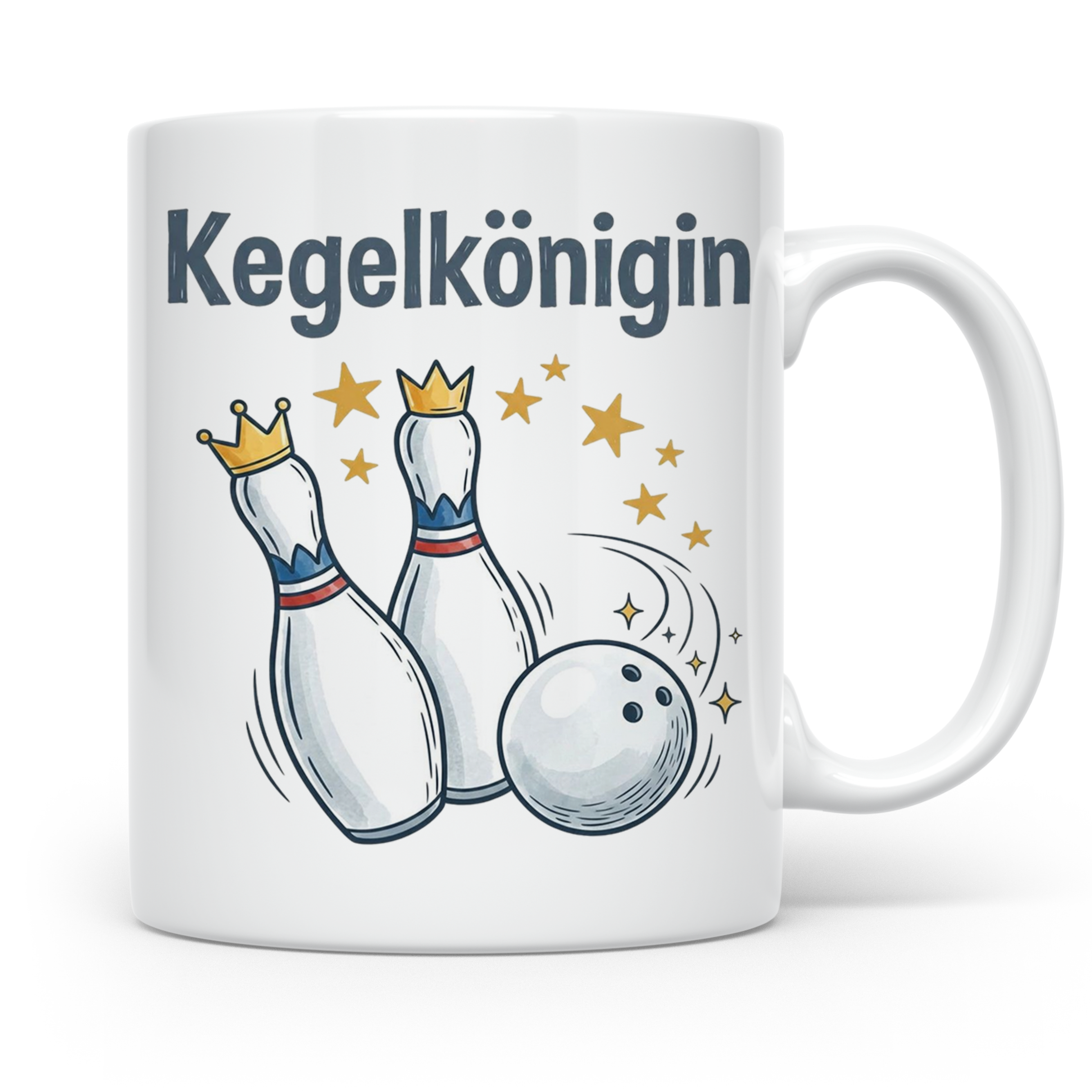 Kegelkönigin Tasse für die beste Keglerin im Kegelclub, lust – Weiß [farbe:weiß]