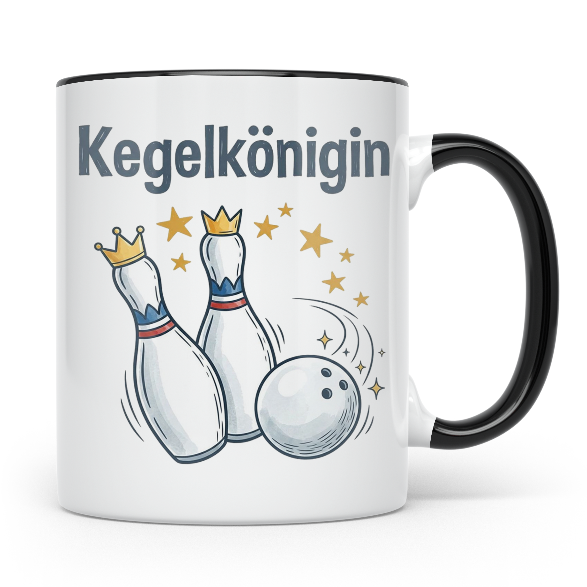 Kegelkönigin Tasse für die beste Keglerin im Kegelclub, lust – Schwarz [farbe:schwarz]