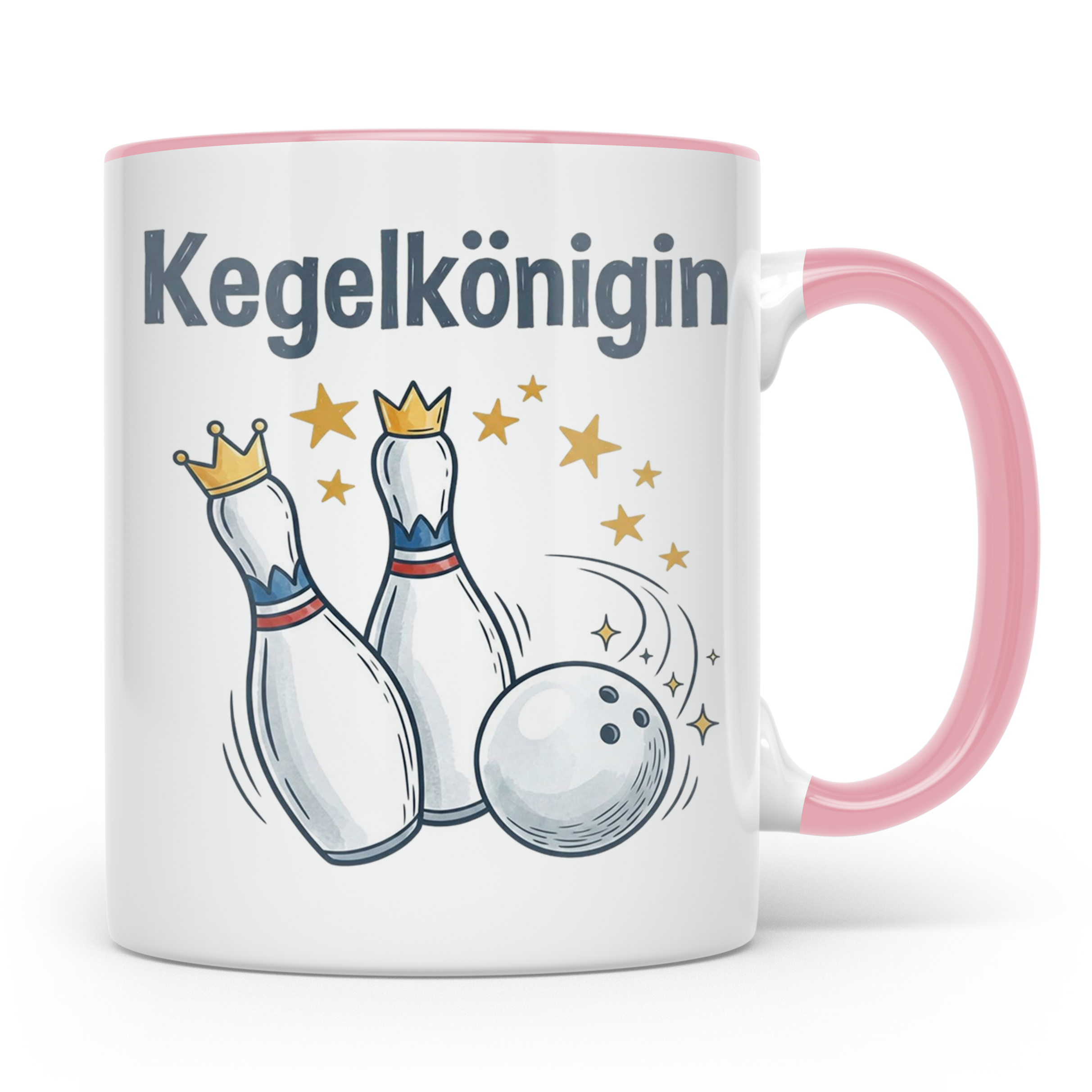 Kegelkönigin Tasse für die beste Keglerin im Kegelclub, lust – Rosa [farbe:rosa]