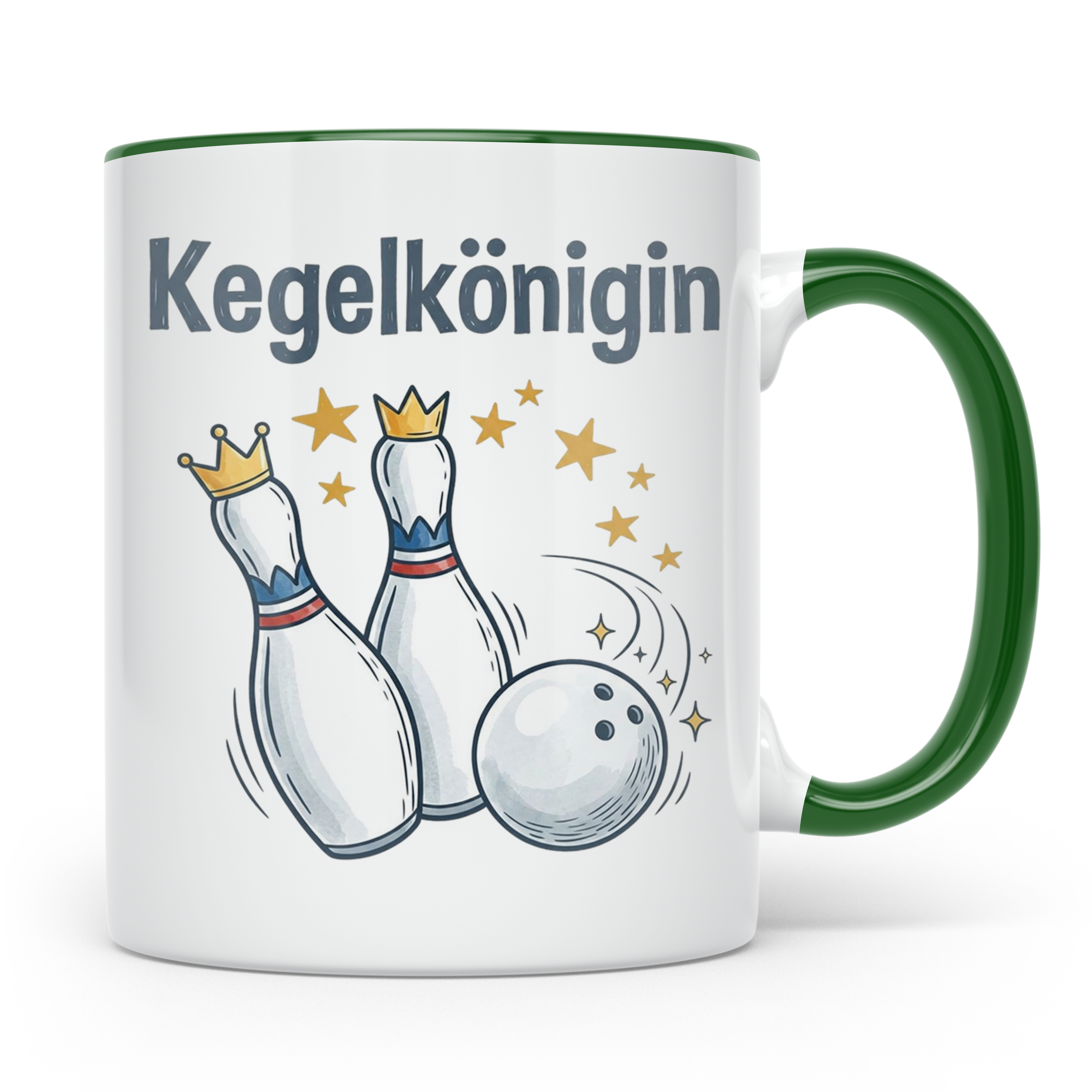 Kegelkönigin Tasse für die beste Keglerin im Kegelclub, lust – Grün [farbe:grün]