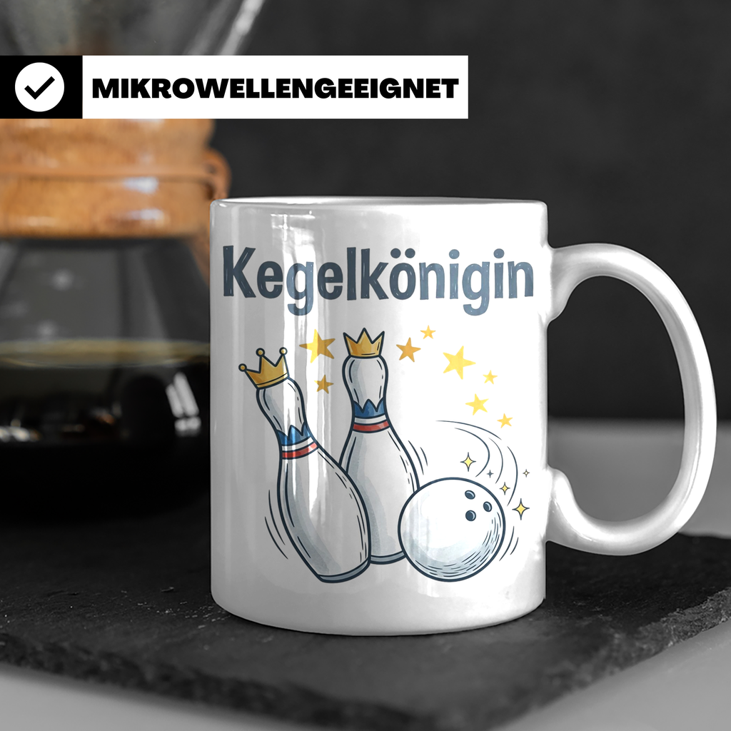 Kegelkönigin Tasse für die beste Keglerin im Kegelclub, lust – Weiß [farbe:weiß]