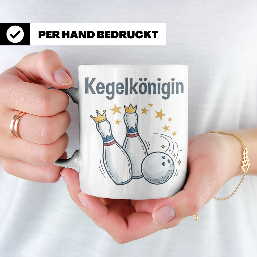 Kegelkönigin Tasse für die beste Keglerin im Kegelclub, lust – Weiß [farbe:weiß]