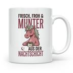 Nachtschicht Einhorn Tasse Lustig | Kaffeebecher für Schicht – Weiß [farbe:weiß]