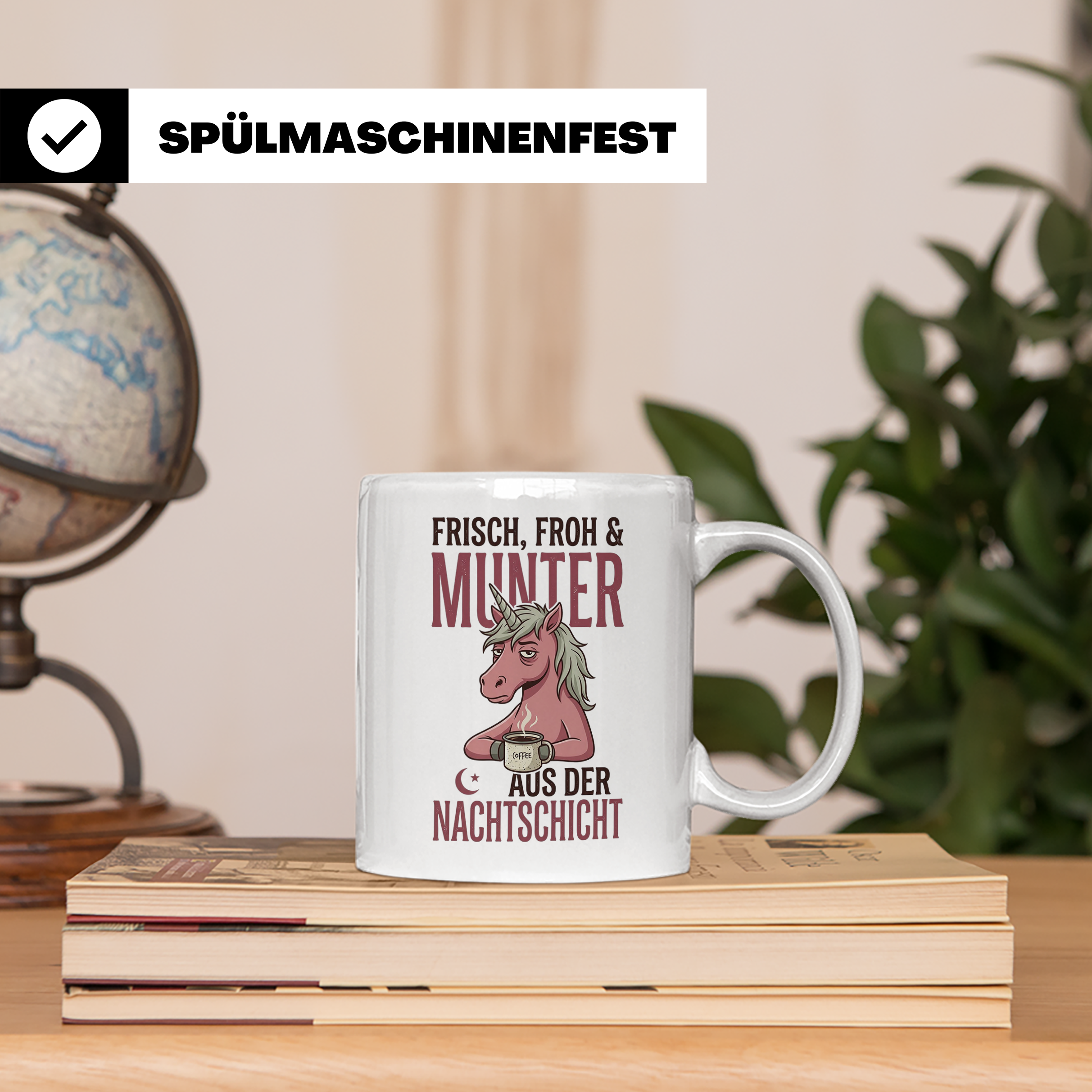 Nachtschicht Einhorn Tasse Lustig | Kaffeebecher für Schicht – Weiß [farbe:weiß]