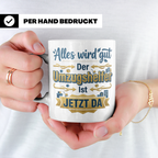 Umzugshelfer Tasse mit Spruch 'Alles wird gut' Geschenk für  – Weiß [farbe:weiß]