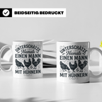 Mann mit Hühnern Tasse für Hühnerhalter Landwirt Bauer, Lust – Weiß [farbe:weiß]