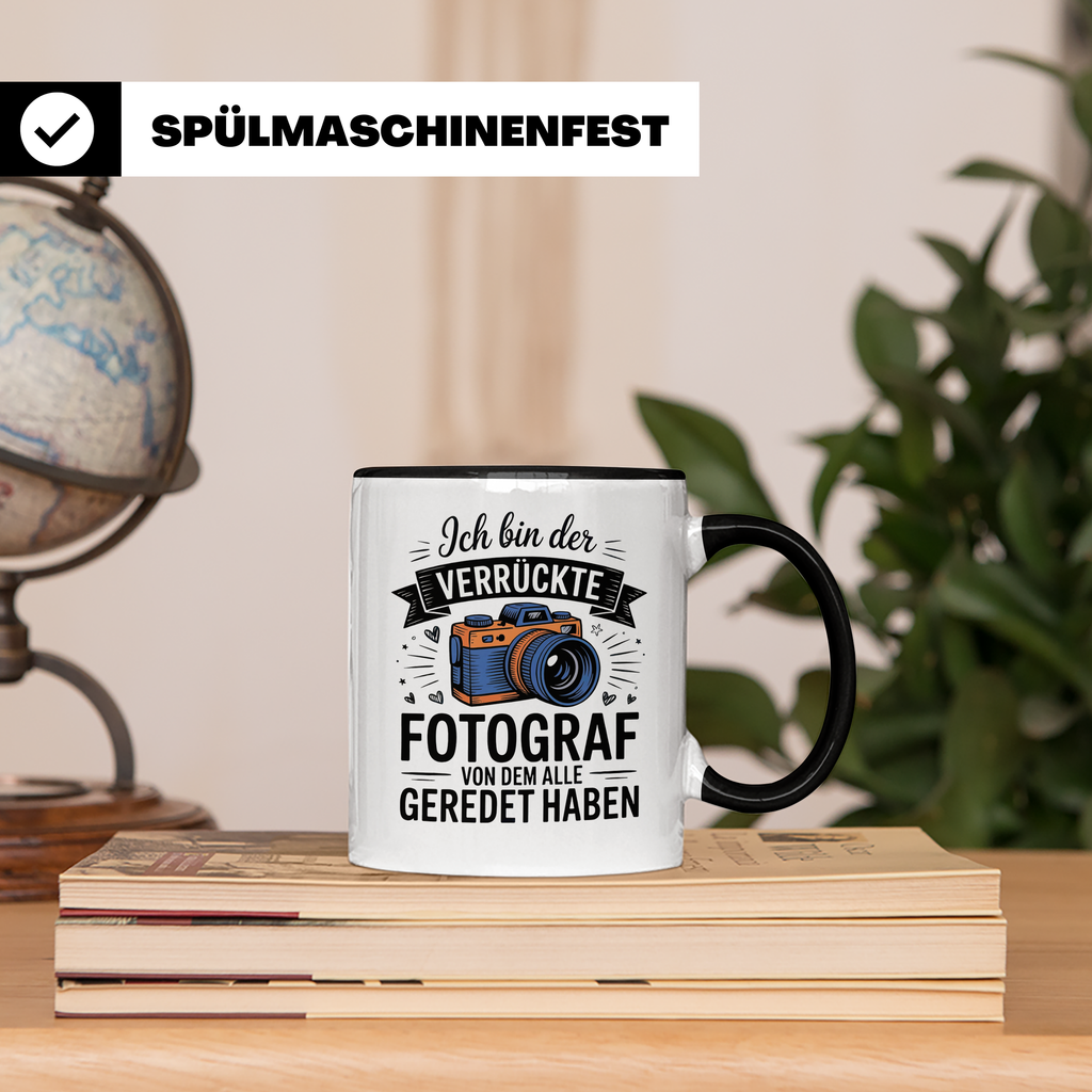 Fotograf Tasse - Ich bin der verrückte Fotograf - Kamera Hobbyfotograf Geschenkidee - Fotografie Zubehör Gadget - Spruch Geschenkidee