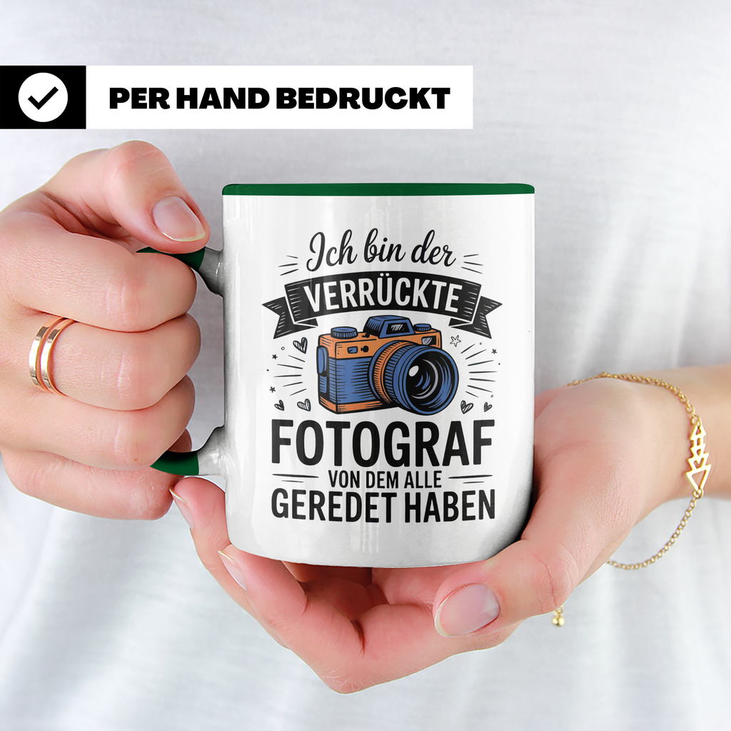 Fotograf Tasse - Ich bin der verrückte Fotograf - Kamera Hobbyfotograf Geschenkidee - Fotografie Zubehör Gadget - Spruch Geschenkidee