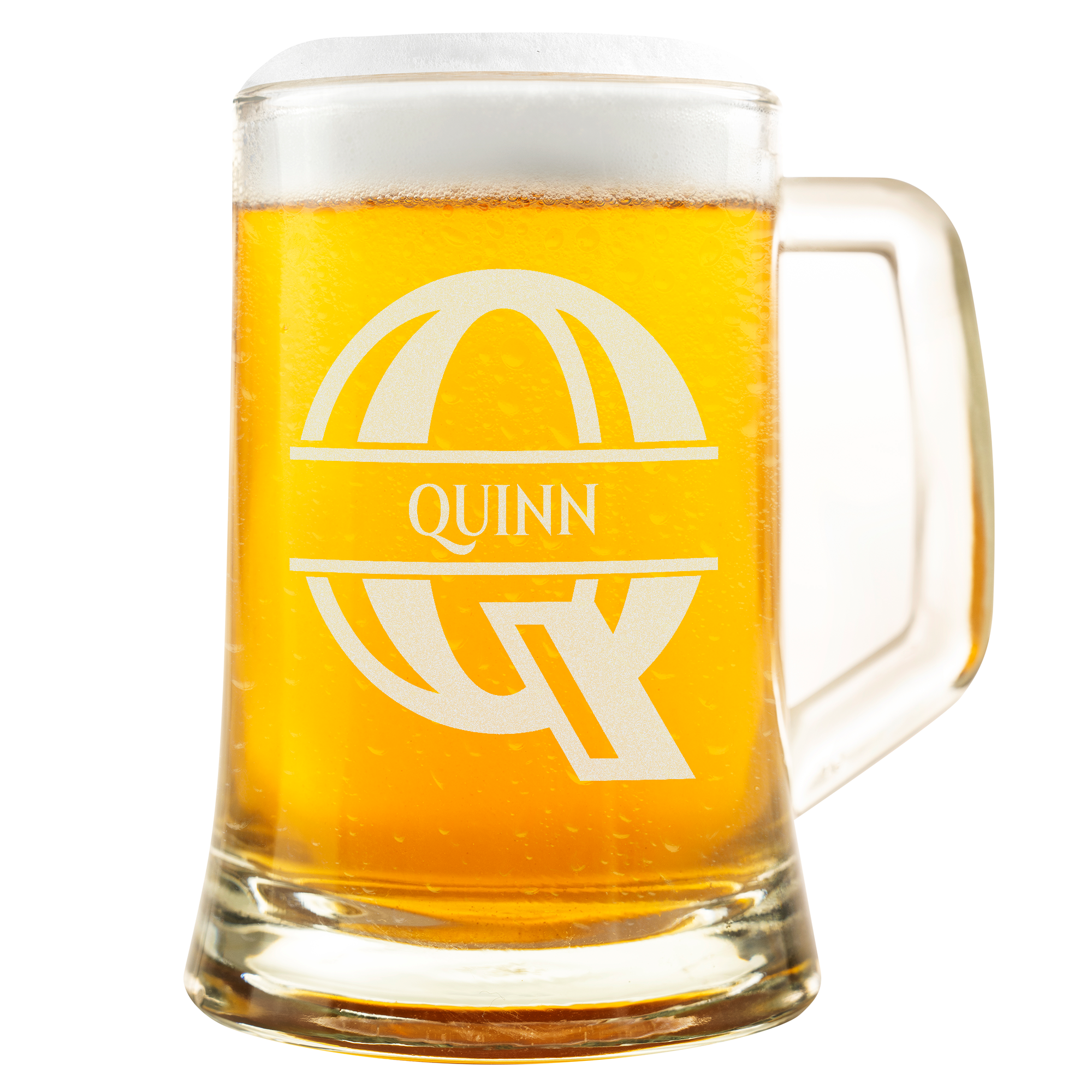 Personalisiertes Bierkrug mit Monogramm – Elegantes Geschenk für Männer, Monogramm Q Bierkrug für Beste Freunde Geschenke, Ideal für Geburtstagsgeschenke