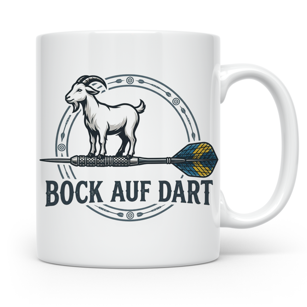 Bock auf Dart Tasse, lustiges Geschenk für Dartspieler, Dart – Weiß [farbe:weiß]