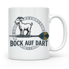 Bock auf Dart Tasse, lustiges Geschenk für Dartspieler, Dart – Weiß [farbe:weiß]