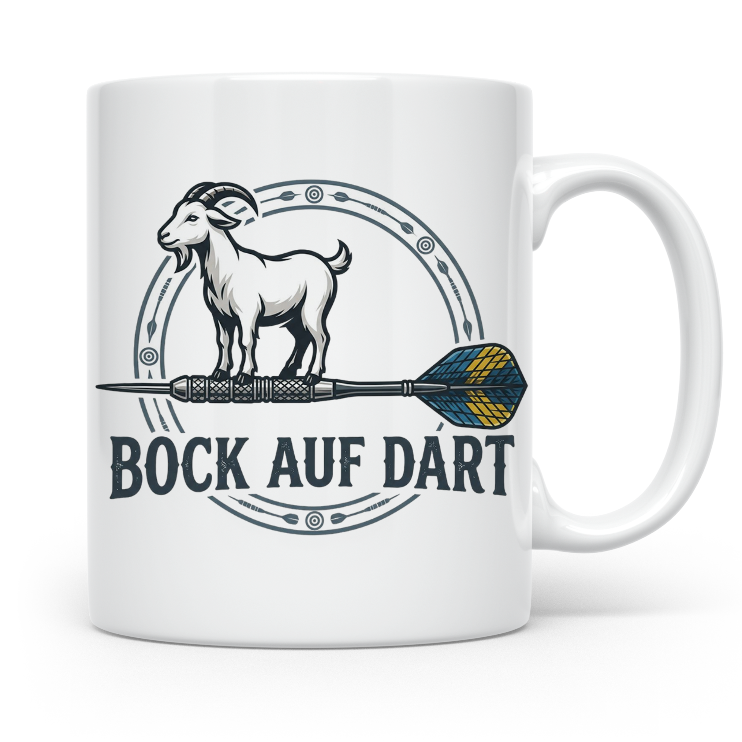 Bock auf Dart Tasse, lustiges Geschenk für Dartspieler, Dart – Weiß [farbe:weiß]
