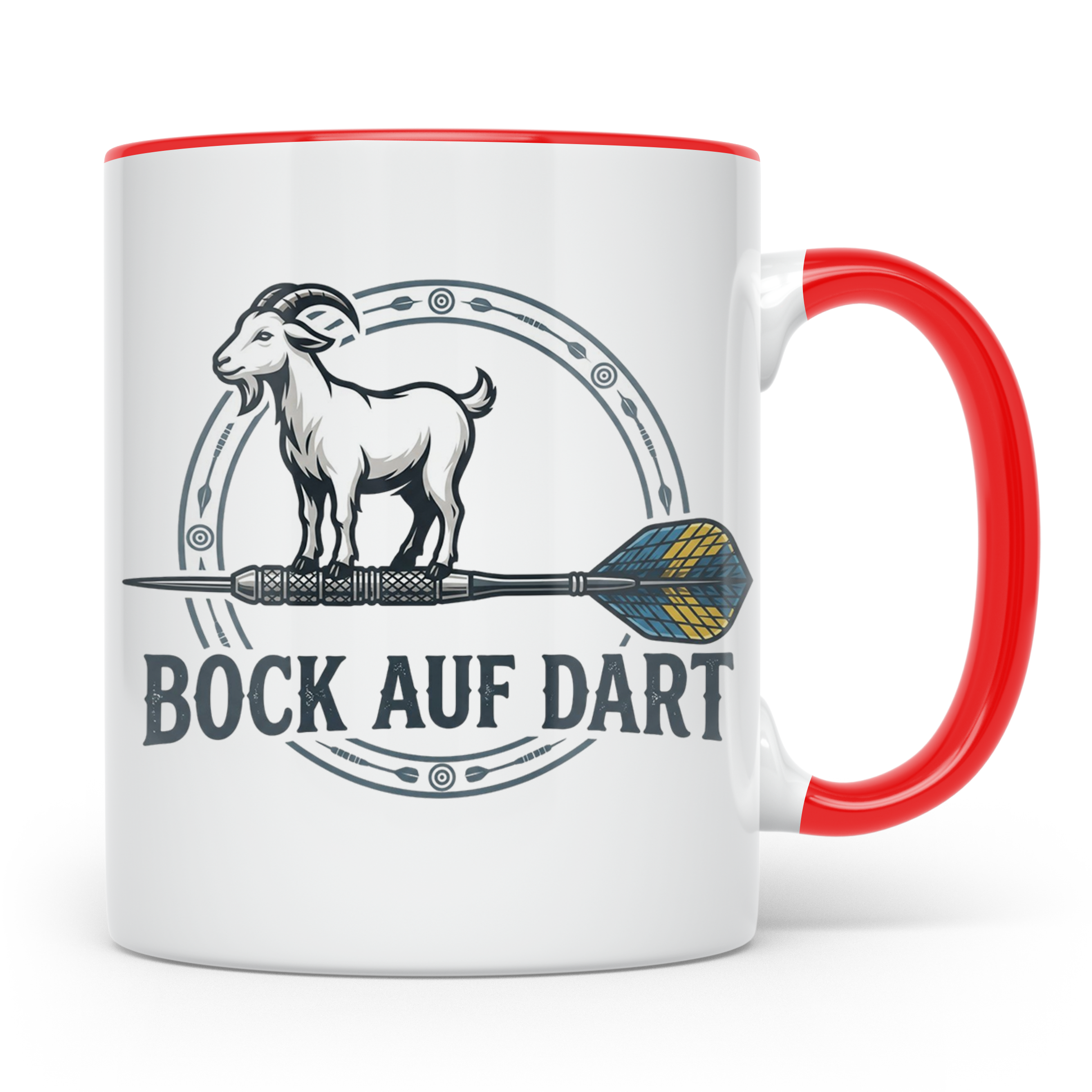 Bock auf Dart Tasse, lustiges Geschenk für Dartspieler, Dart – Rot [farbe:rot]