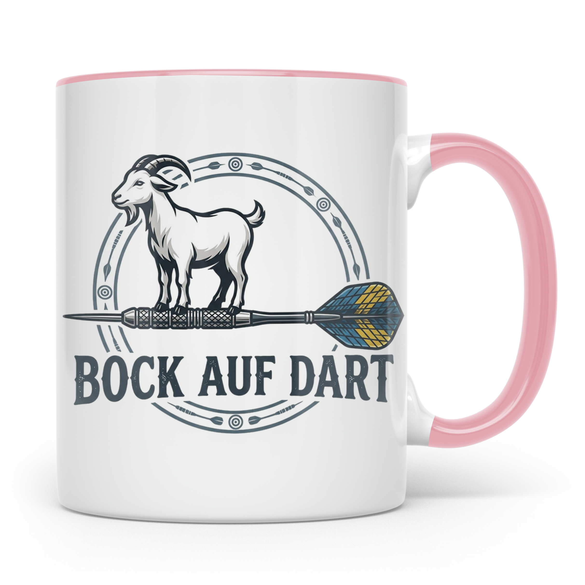 Bock auf Dart Tasse, lustiges Geschenk für Dartspieler, Dart – Rosa [farbe:rosa]