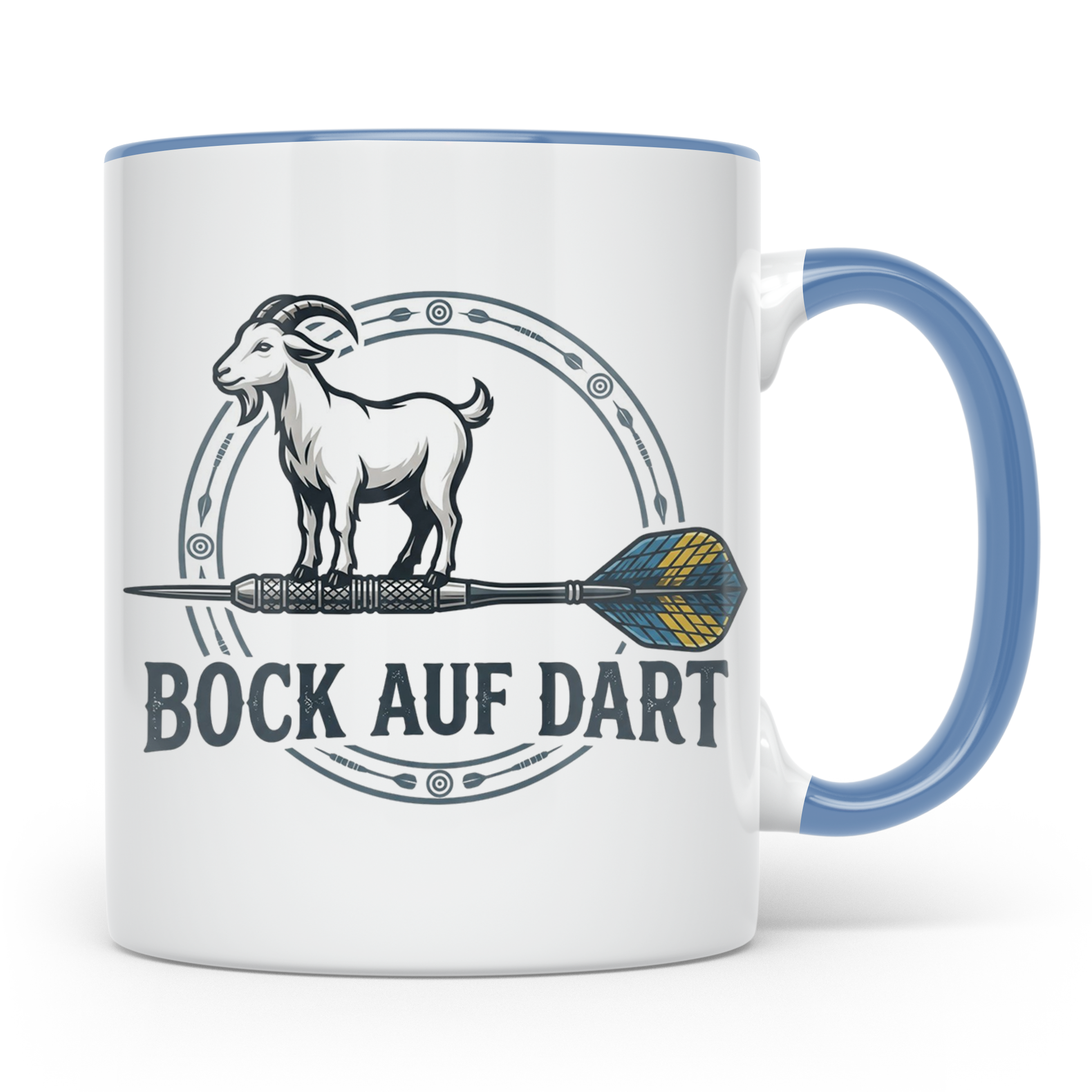 Bock auf Dart Tasse, lustiges Geschenk für Dartspieler, Dart – Blau [farbe:blau]