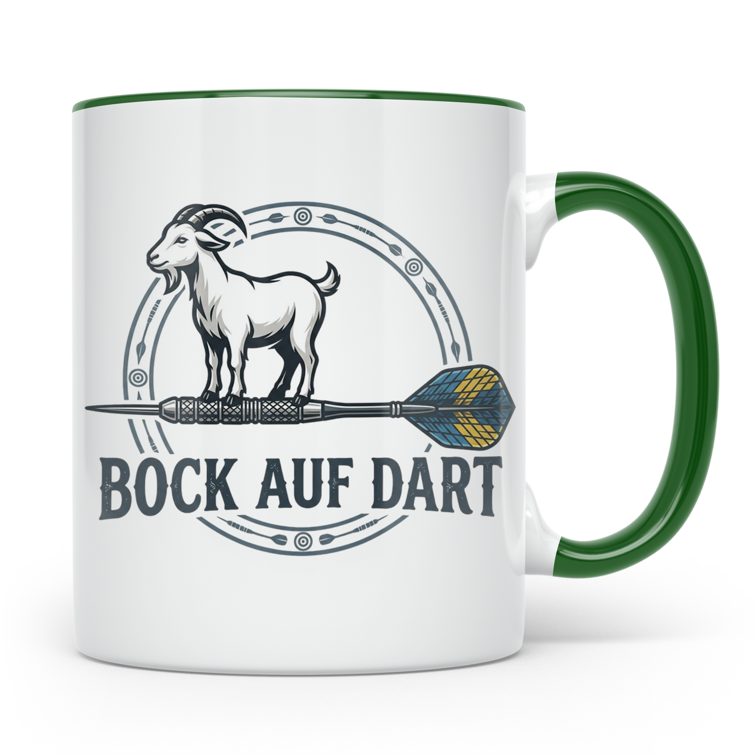Bock auf Dart Tasse, lustiges Geschenk für Dartspieler, Dart – Grün [farbe:grün]