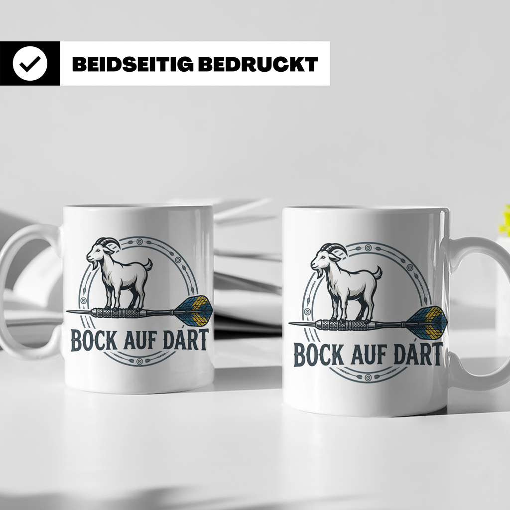Bock auf Dart Tasse, lustiges Geschenk für Dartspieler, Dart – Weiß [farbe:weiß]