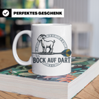 Bock auf Dart Tasse, lustiges Geschenk für Dartspieler, Dart – Weiß [farbe:weiß]