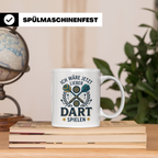 Dart Tasse 'Ich wäre jetzt lieber Dart spielen' lustiger Spr – Weiß [farbe:weiß]