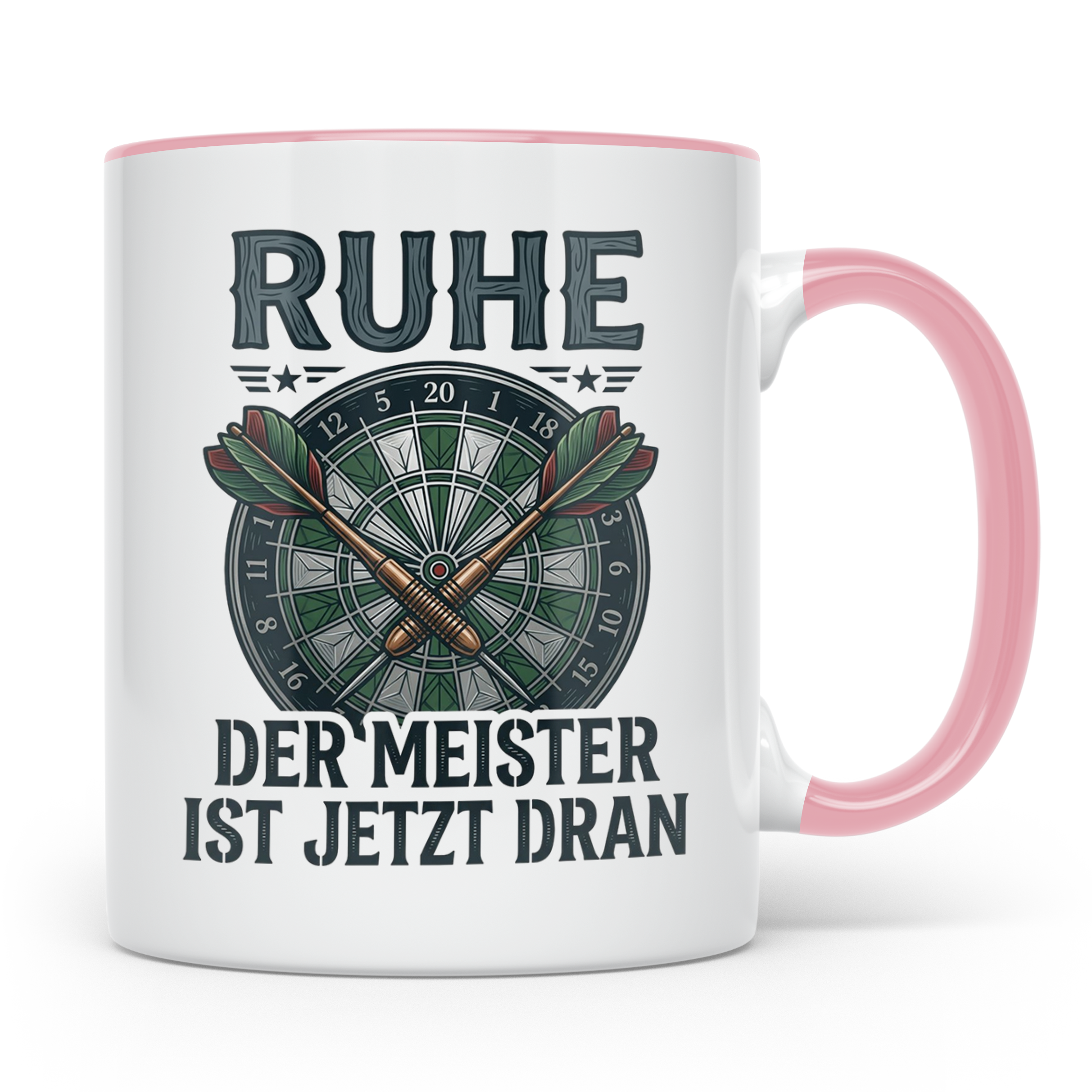 Dart Tasse Ruhe der Meister ist jetzt dran Dartspieler Gesch – Rosa [farbe:rosa]