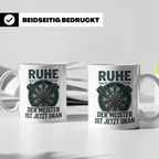 Dart Tasse Ruhe der Meister ist jetzt dran Dartspieler Gesch – Weiß [farbe:weiß]