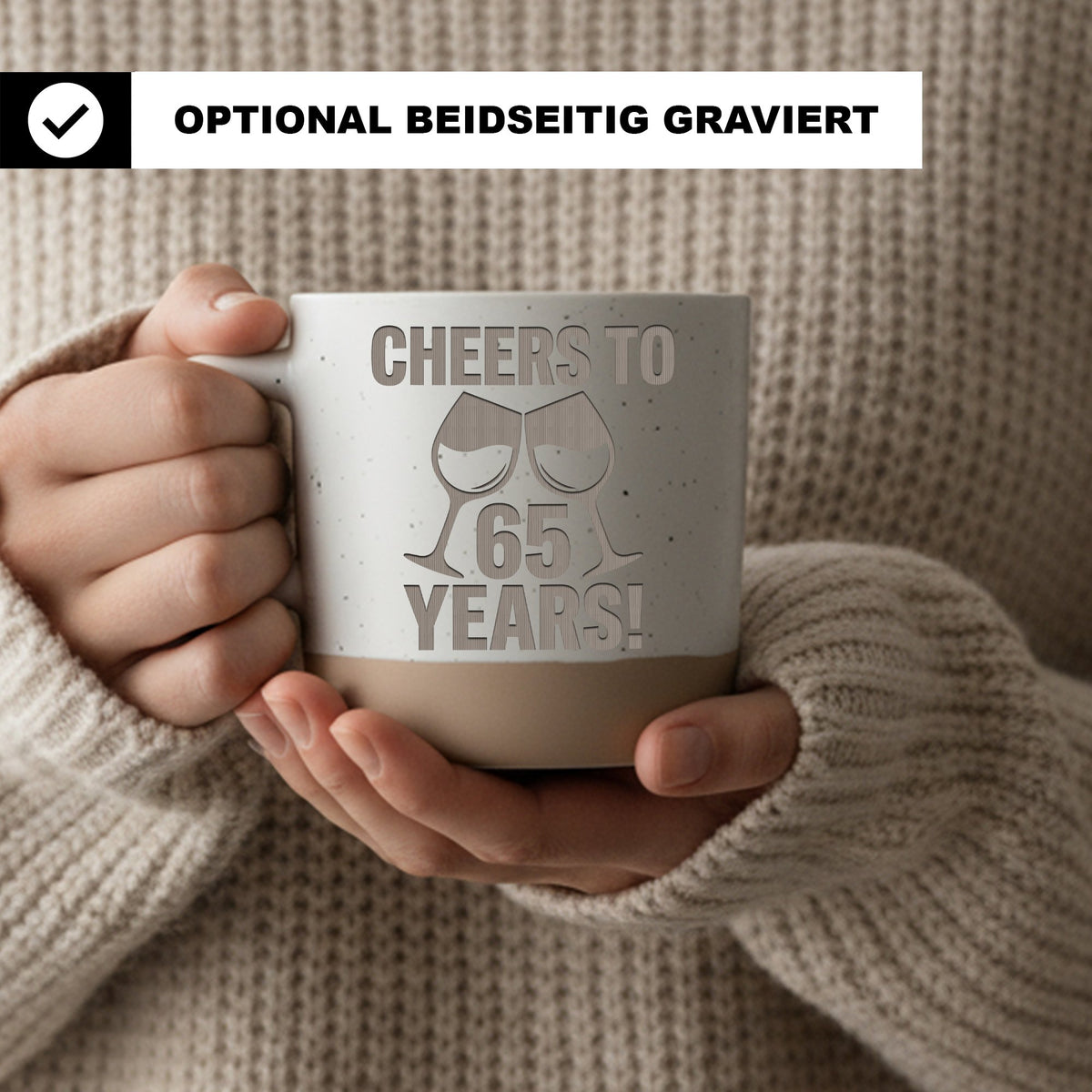 Cheers to 65 Years Tasse zum Geburtstag - Lustiges Geschenk für Männer – Bild 2