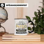 Physio Tasse mit Spruch 'Ja ich bin Physio...' lustiges Gesc – Schwarz [farbe:schwarz]