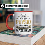 Physio Tasse mit Spruch 'Ja ich bin Physio...' lustiges Gesc – Rot [farbe:rot]