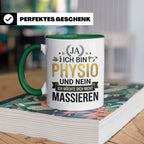 Physio Tasse mit Spruch 'Ja ich bin Physio...' lustiges Gesc – Grün [farbe:grün]