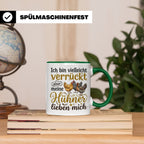 Hühner Tasse mit Spruch Ich bin verrückt aber meine Hühner l – Grün [farbe:grün]