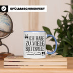 Brettspiel Tasse mit Spruch 'Ich habe zu viele Brettspiele', – Blau [farbe:blau]