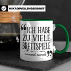 Brettspiel Tasse mit Spruch 'Ich habe zu viele Brettspiele', – Grün [farbe:grün]