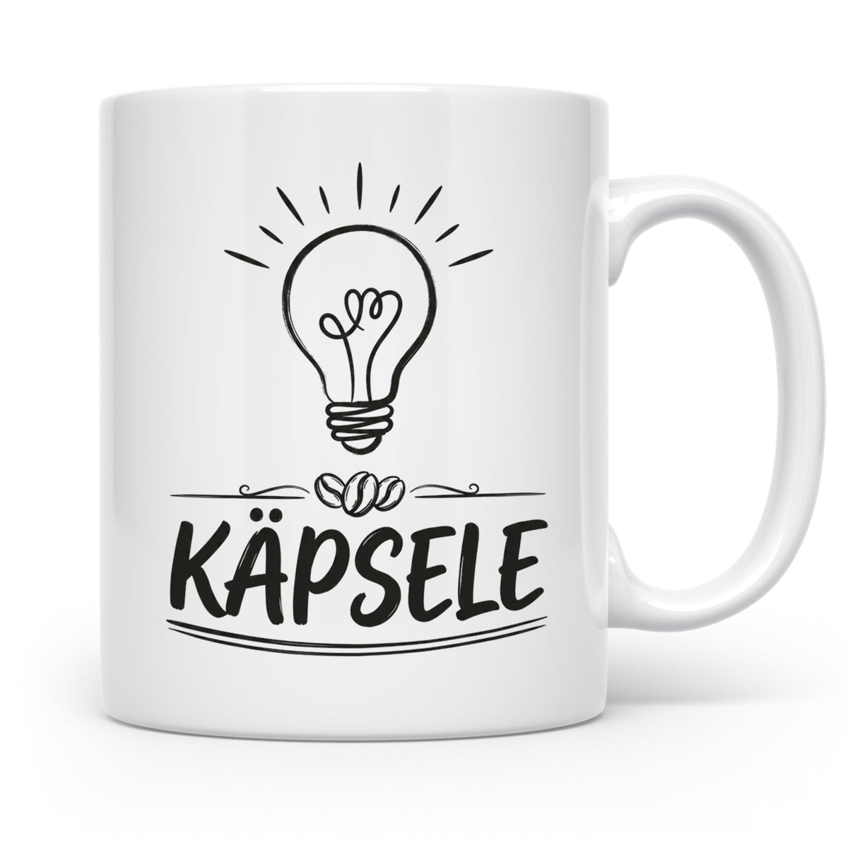 Käpsele Tasse schwäbischer Spruch für schlaue Köpfe & Genies – Weiß [farbe:weiß]