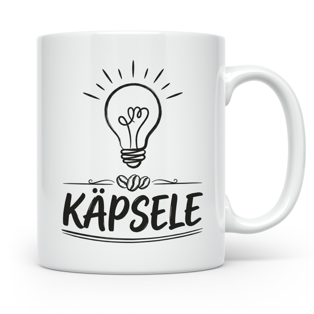 Käpsele Tasse schwäbischer Spruch für schlaue Köpfe & Genies – Weiß [farbe:weiß]