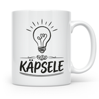 Käpsele Tasse schwäbischer Spruch für schlaue Köpfe & Genies – Weiß [farbe:weiß]