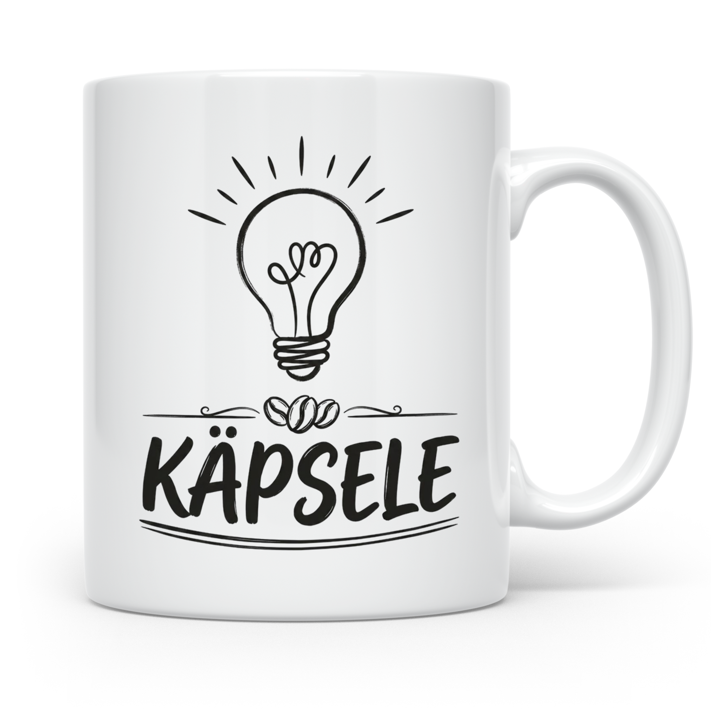 Käpsele Tasse schwäbischer Spruch für schlaue Köpfe & Genies – Weiß [farbe:weiß]