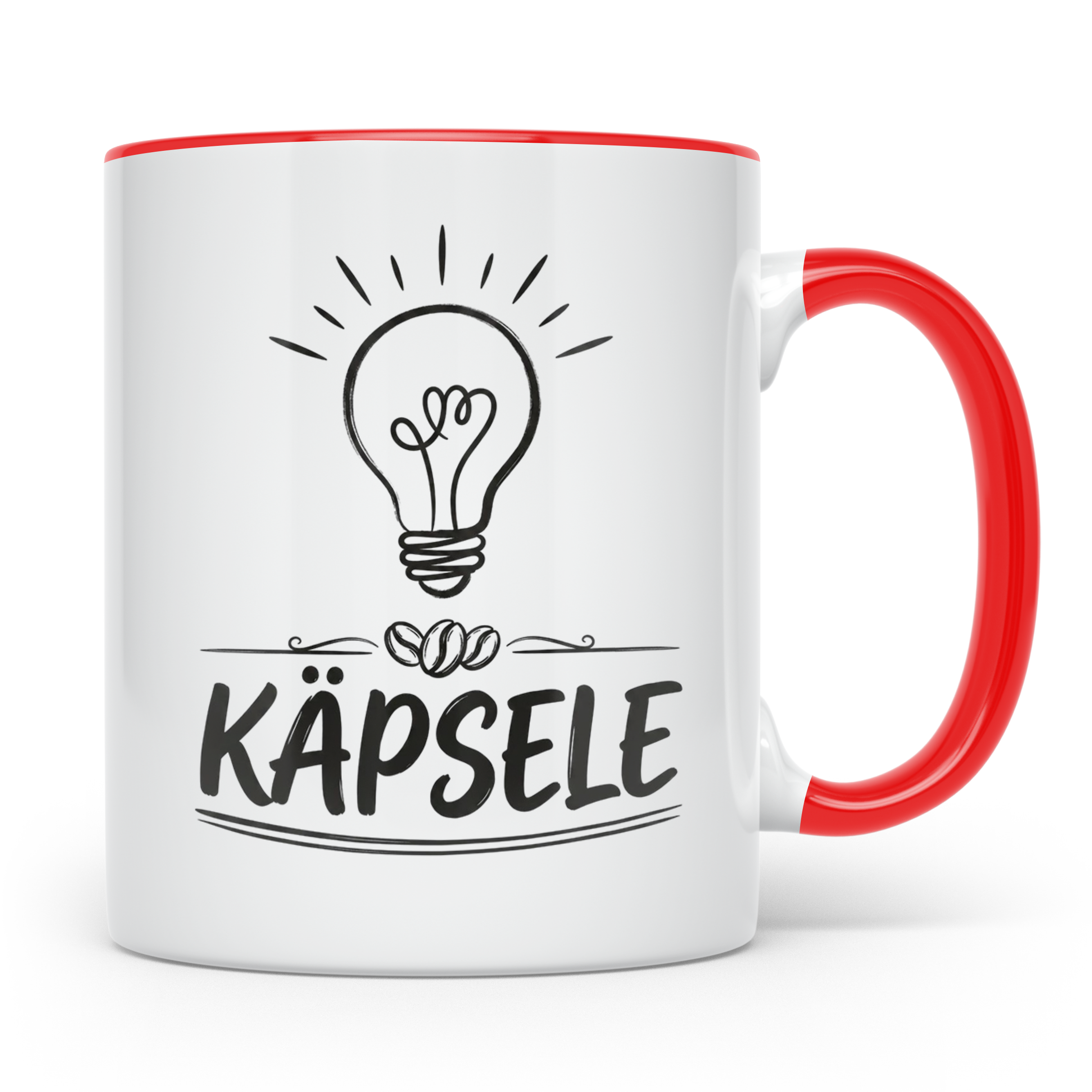 Käpsele Tasse schwäbischer Spruch für schlaue Köpfe & Genies – Rot [farbe:rot]